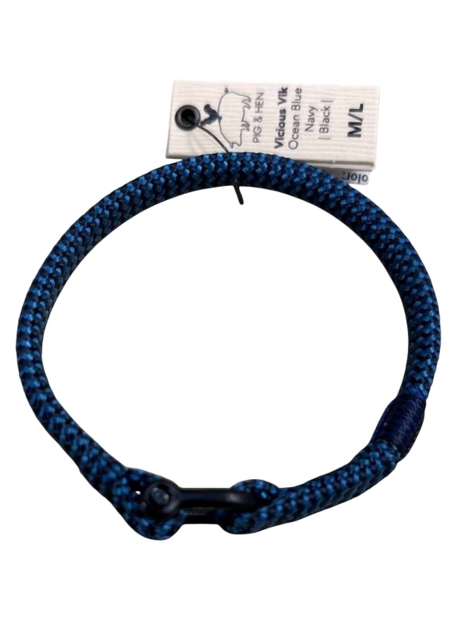 Pig & Hen Men's Vicious Vik Rope Bracelet in blue navy black - men's jewelry