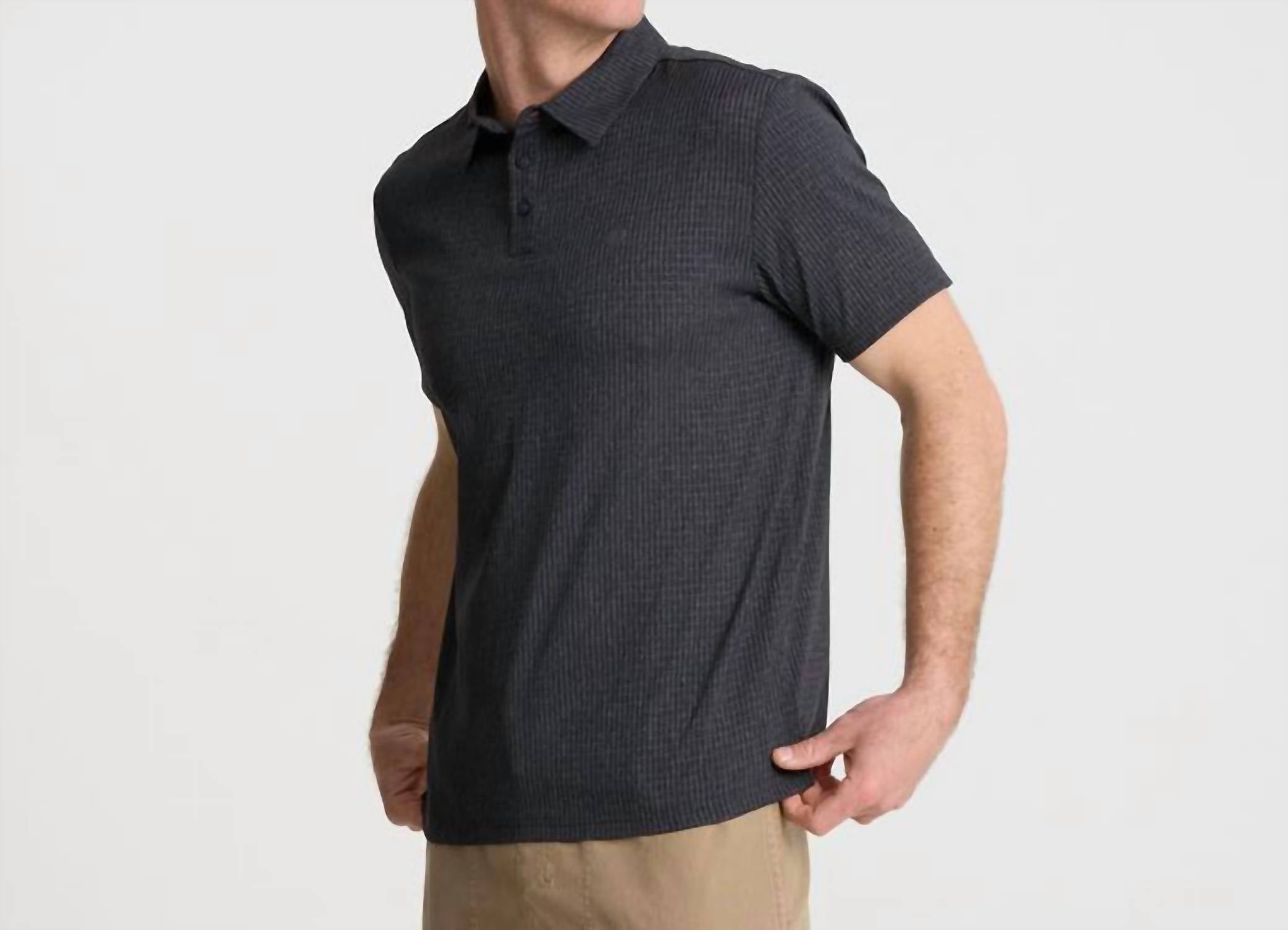 ROARK Bless Up Polo Shirt in black - men's shirt - alternate view