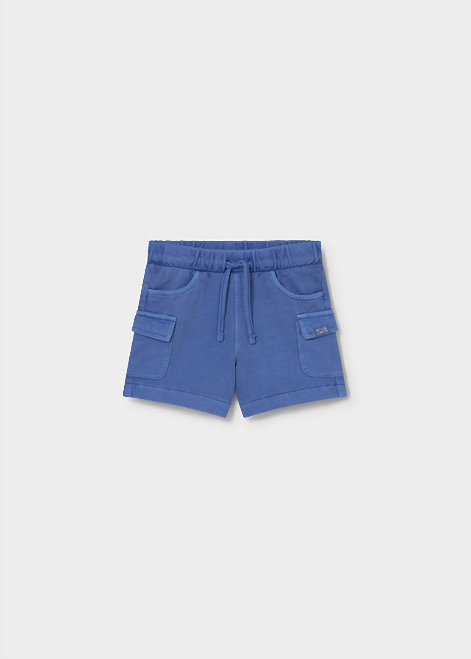 Mayoral Boys Cargo Sweat Bermuda Shorts in cobalt - kids' shorts - detail view