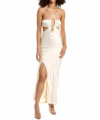 BARDOT Daring Satin Midi Dress in ivory - women's dress