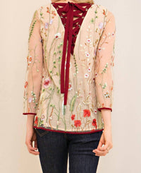 Entro - Floral Embroidered Top