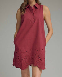 Entro - Eyelet Sleeveless Dress