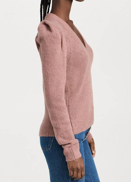 Nation Ltd - Lara Puff Shoulder V-neck Pullover