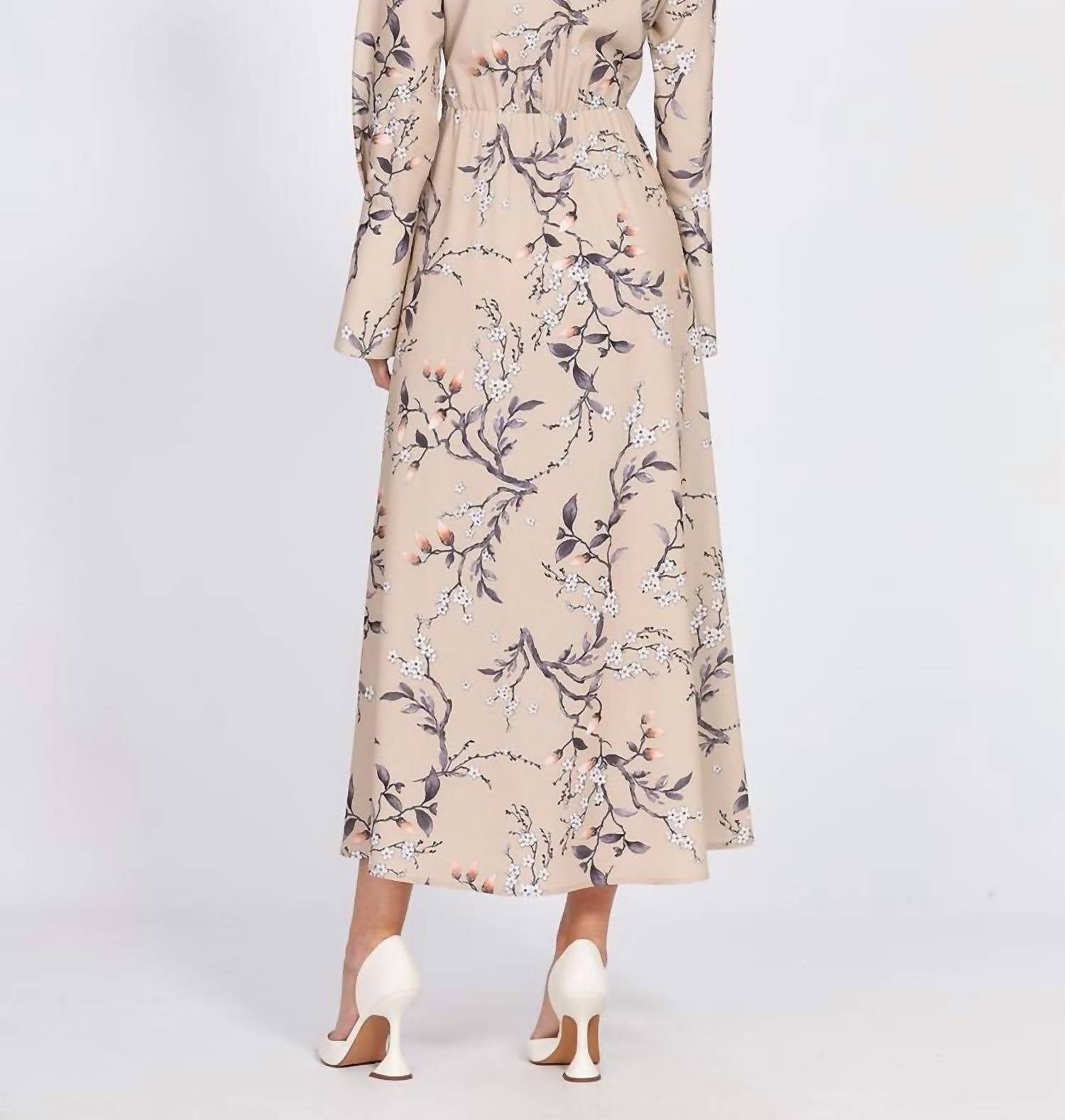 Eola - Long Sleeve Satin Dress