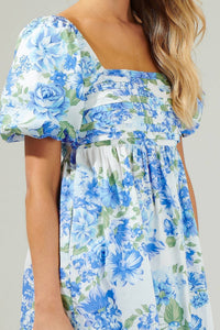 Sugarlips - Puff Sleeves Floral Mini Dress