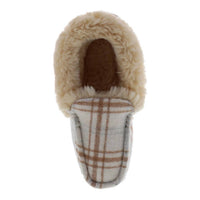 Lamo Women's Aussie Slip-on Moc Slipper in cream plaid - women's shoe - view 4