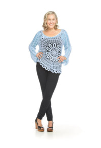 Papillon - Floral Crochet Angle Hem Top