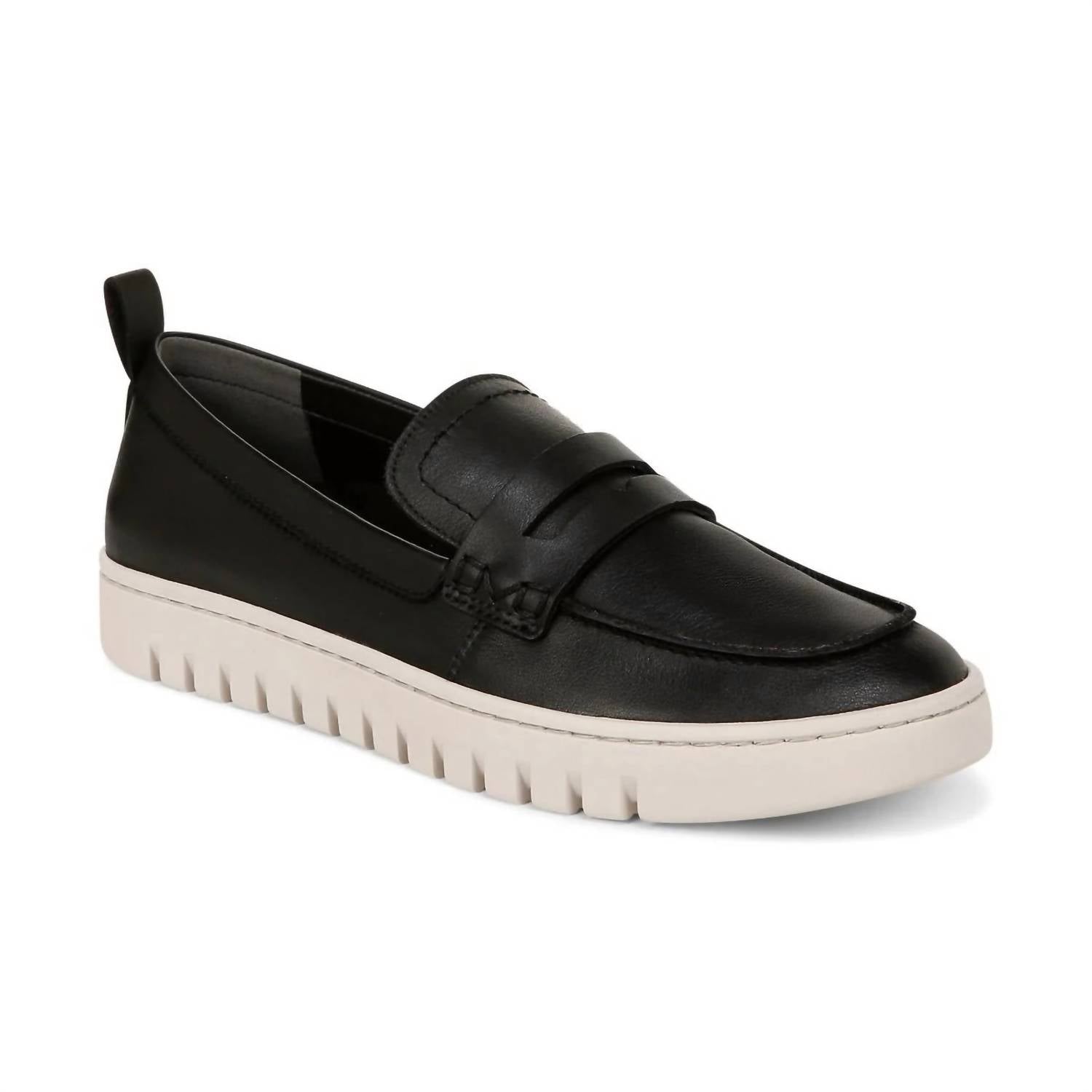 VIONIC Women's Uptown Loafer in black leather - women's flats - detail view