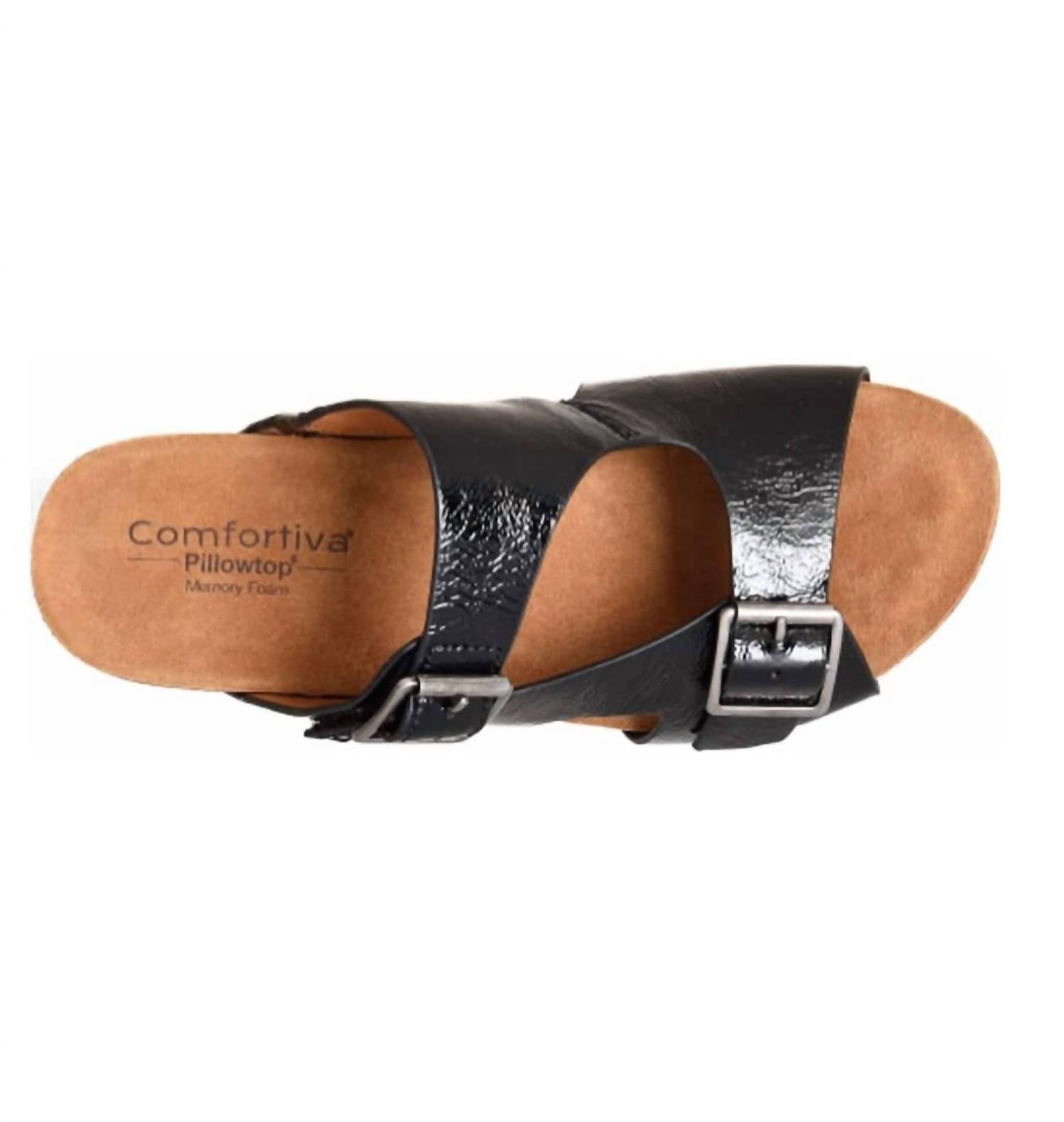 Comfortiva Women's Emah Sandal in black patent - women's sandal - alternate view