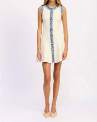 En Saison - Opal Mixed Media Mini Dress