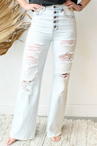 Vibrant - Give Me 5 Button Up Wide Leg Jeans
