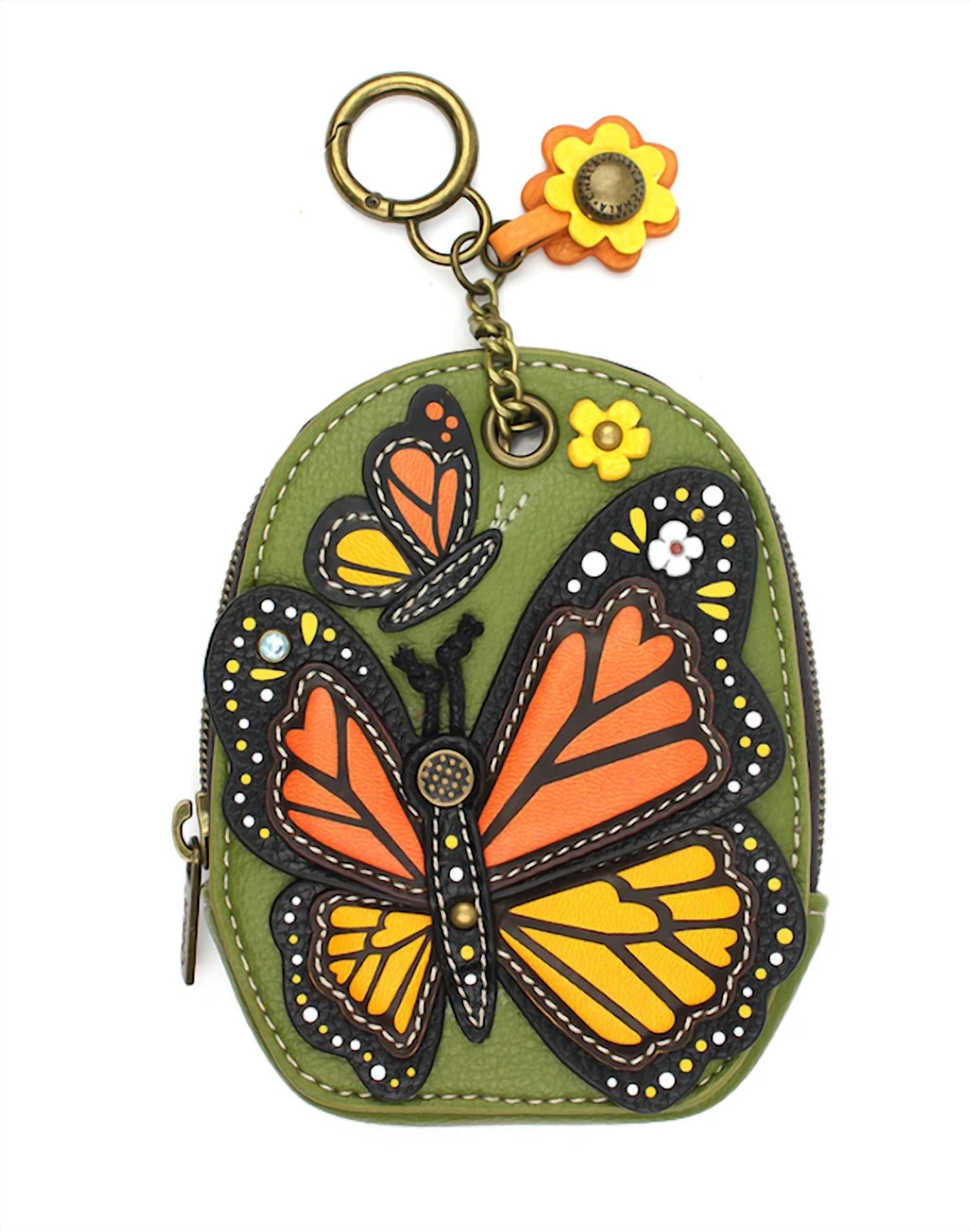 Chala - Women's Monarch Butterfly Mini Coin Purse Keychain