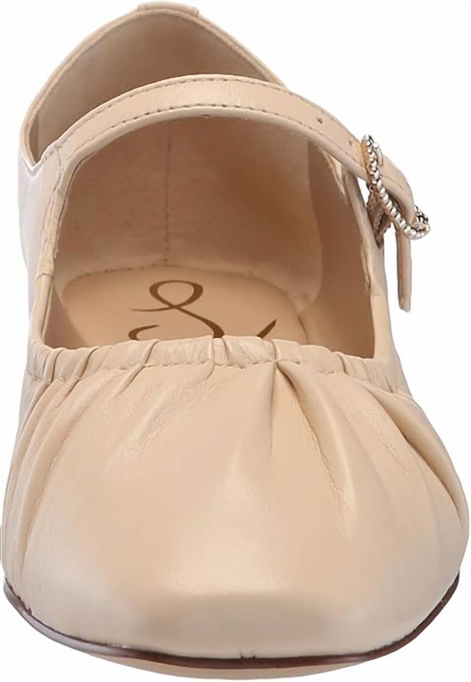 Sam Edelman Women's Micah Mary Jane Flat in beige - women's flats - detail view