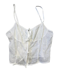 Cotton Candy La - Women's Embroidered Tie Front Tank