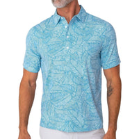 Criquet Performance Sport Range Polo in tropical palm blue - men's shirt