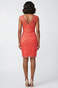 Sue Wong - Soutache Embroidered Sheath Evening Dress