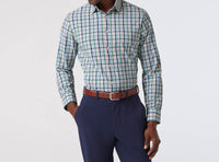 Mizzen + Main Leeward Classic Fit Long Sleeve Dress Shirt in leaf coastal plaid - men's shirt