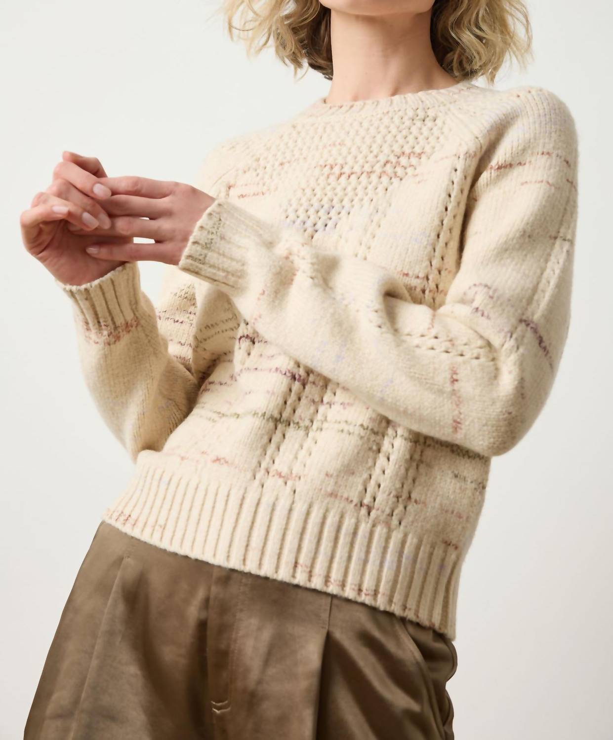 Lilla P - Open Stitch Crewneck Sweater