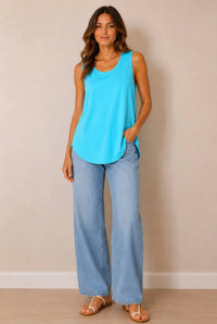 Lulu-B - Upf 50+ Scoop Neck Sleeveless Sun Protection Tank