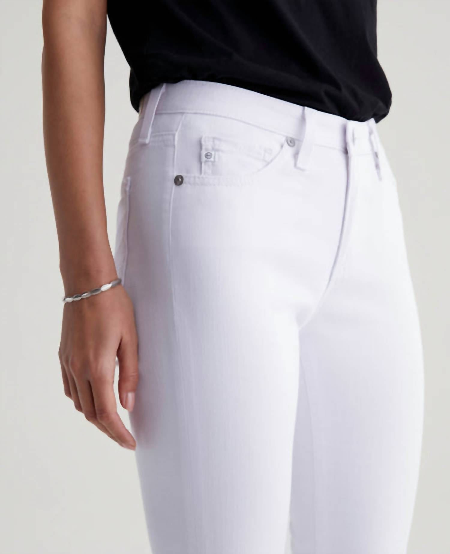 AG Jeans Prima Cigarette Crop Jean in pearl white - women's jeans - view 4
