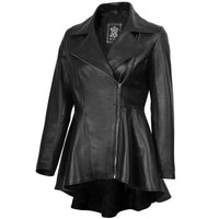 Decrum - Asymmetrical Peplum Leather Jacket