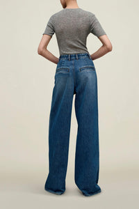 KALLMEYER Winona Wide Leg Jean in americana blue - women's jeans - alternate view