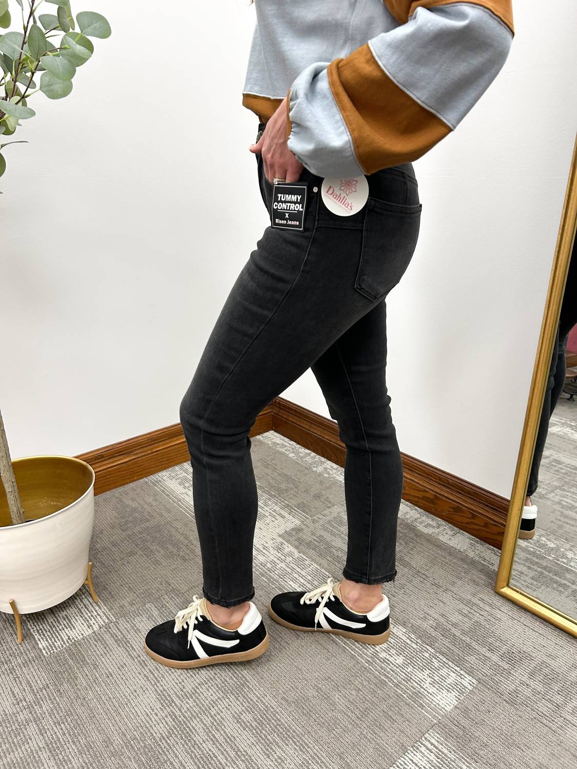 Risen - Tummy Control Mid Rise Crop Skinny Jeans