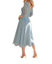 Nox Anabel - Sequin Bodice Short 3/4 Sleeve Dress