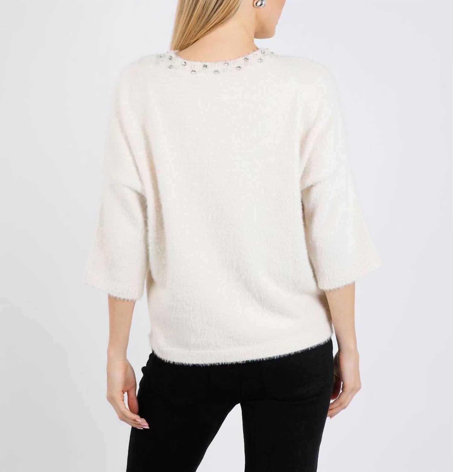 MELISSA NEPTON Felicity Sweater in cream - women's sweater - view 4