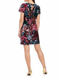 Maggy London - Floral Sequin Shift Dress