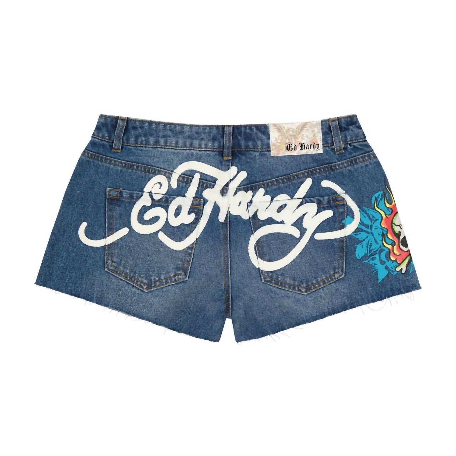 Ed Hardy - Women's Flame Skull Denim Short