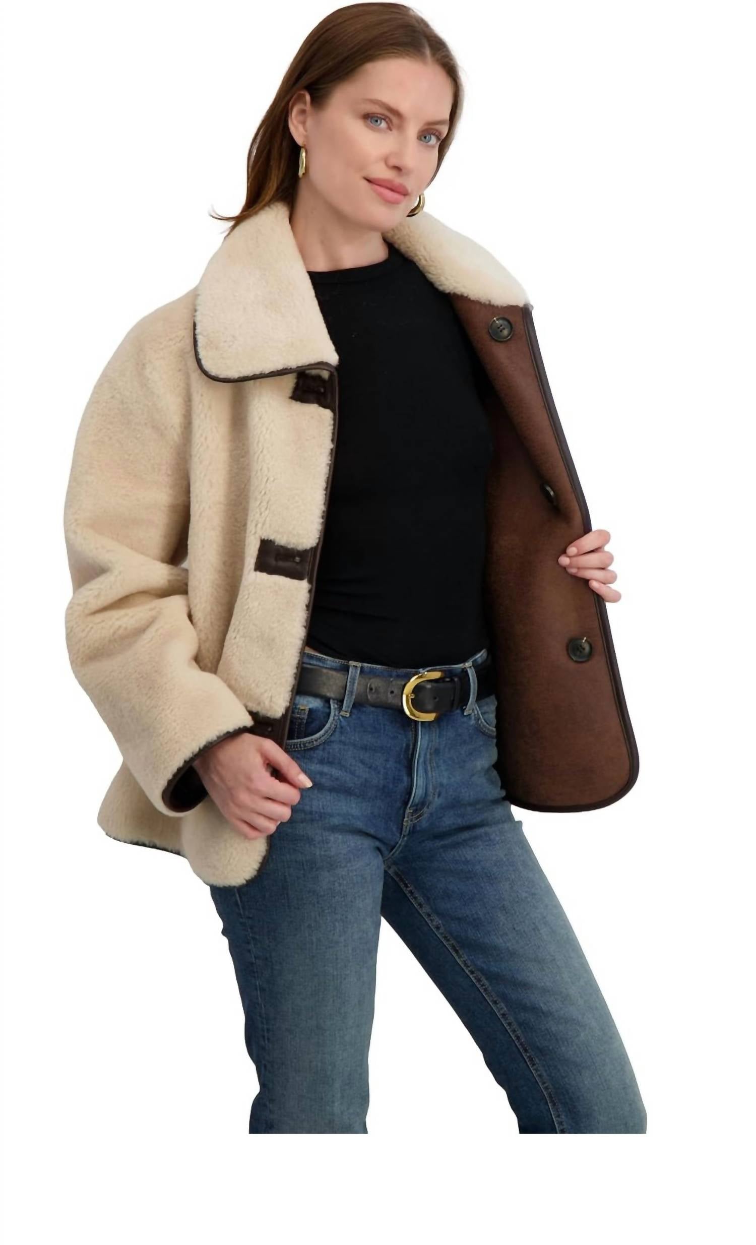 Tahari - Women's Faux Shearling Jacket