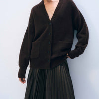 White + Warren Long Cashmere Cardigan in umber - women's cardigan