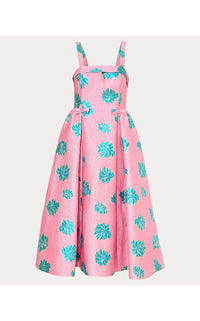 Lilly Pulitzer Rissy Midi Dress in conch shell pink jungle flower brocade - women's dress - view 7