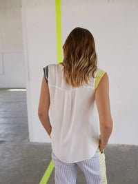 Sita Murt - Color Block Mixed Media Top