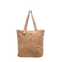 Myra Bag - Women's Buttoned Leather Tote Bag