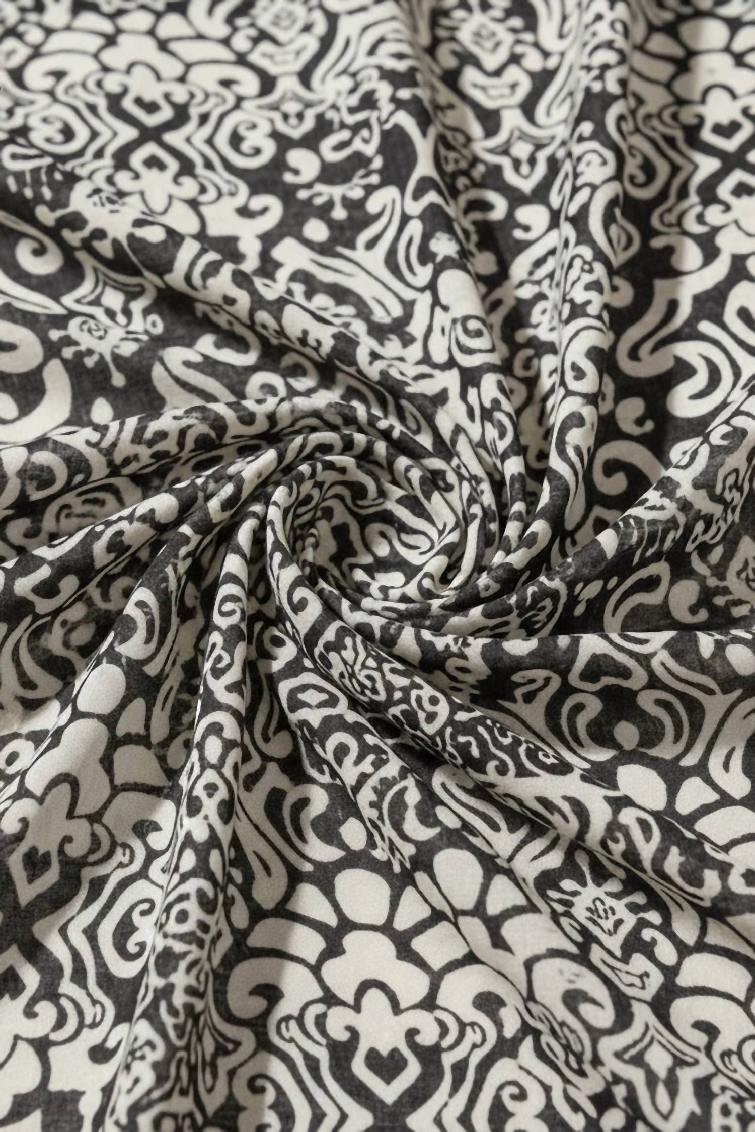 TRIBAL Printed Soft Challis V-neck Empire Waist Maxi Dress in black - women's dress - view 5