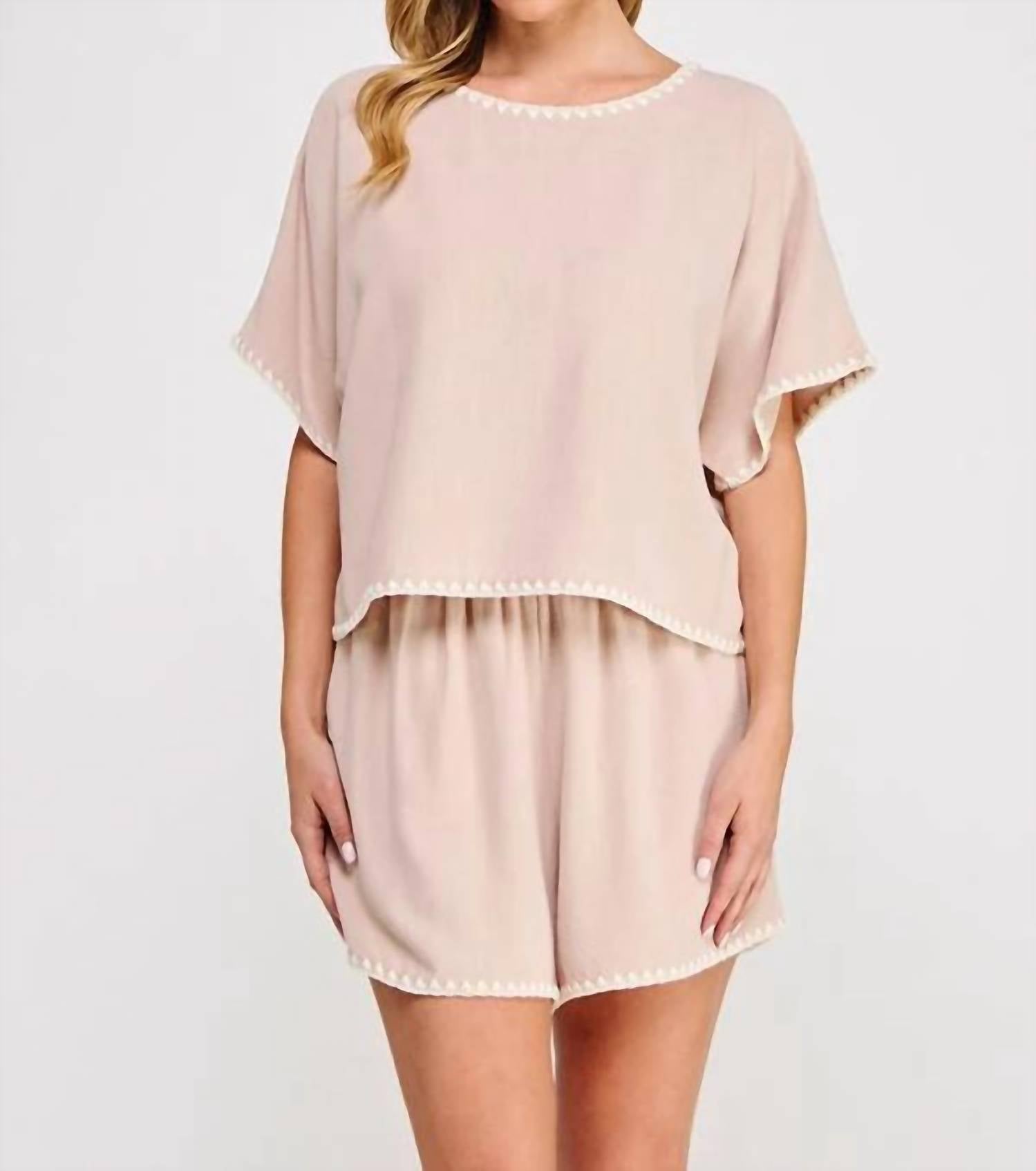 Allie Rose - Women's Embroidered Hem Top