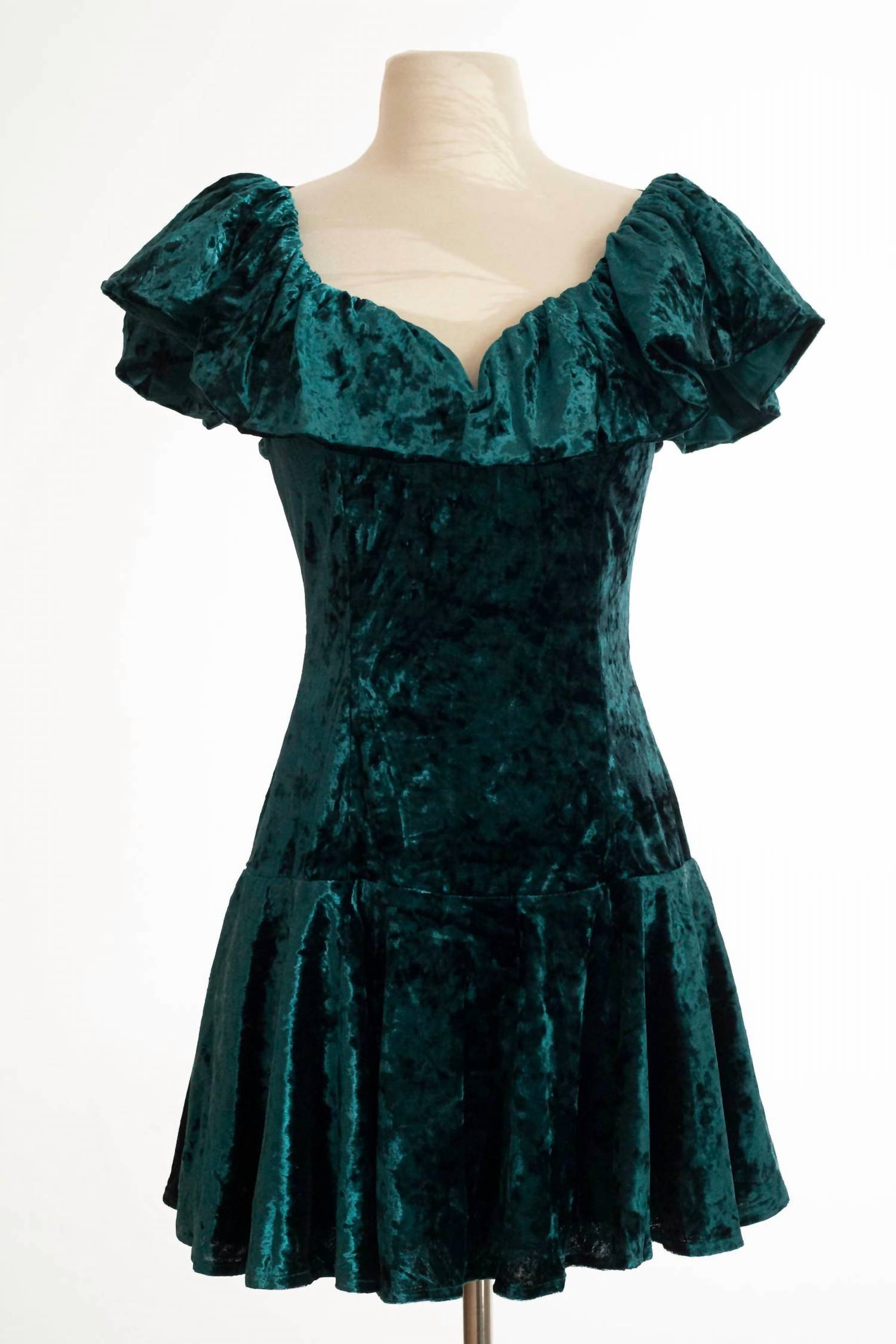 Mustard Seed - Ruffle Velvet Mini Dress