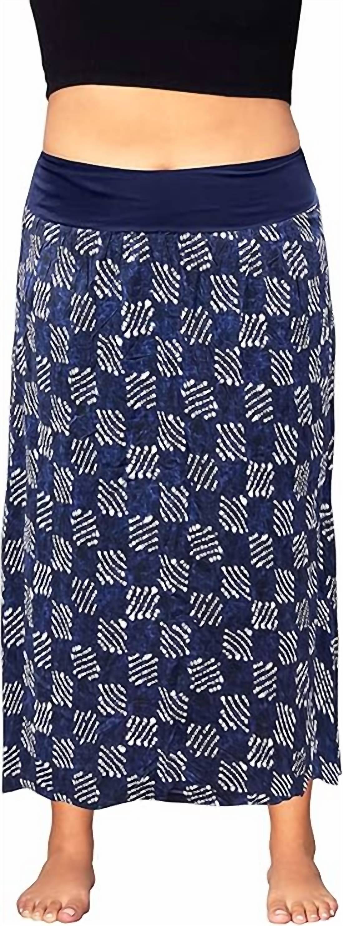 On The Plus Side - Printed Maxi Skirt - Plus