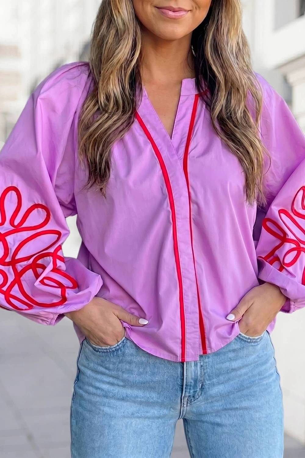 Aapparella - Petal Pop Embroidered Blouse