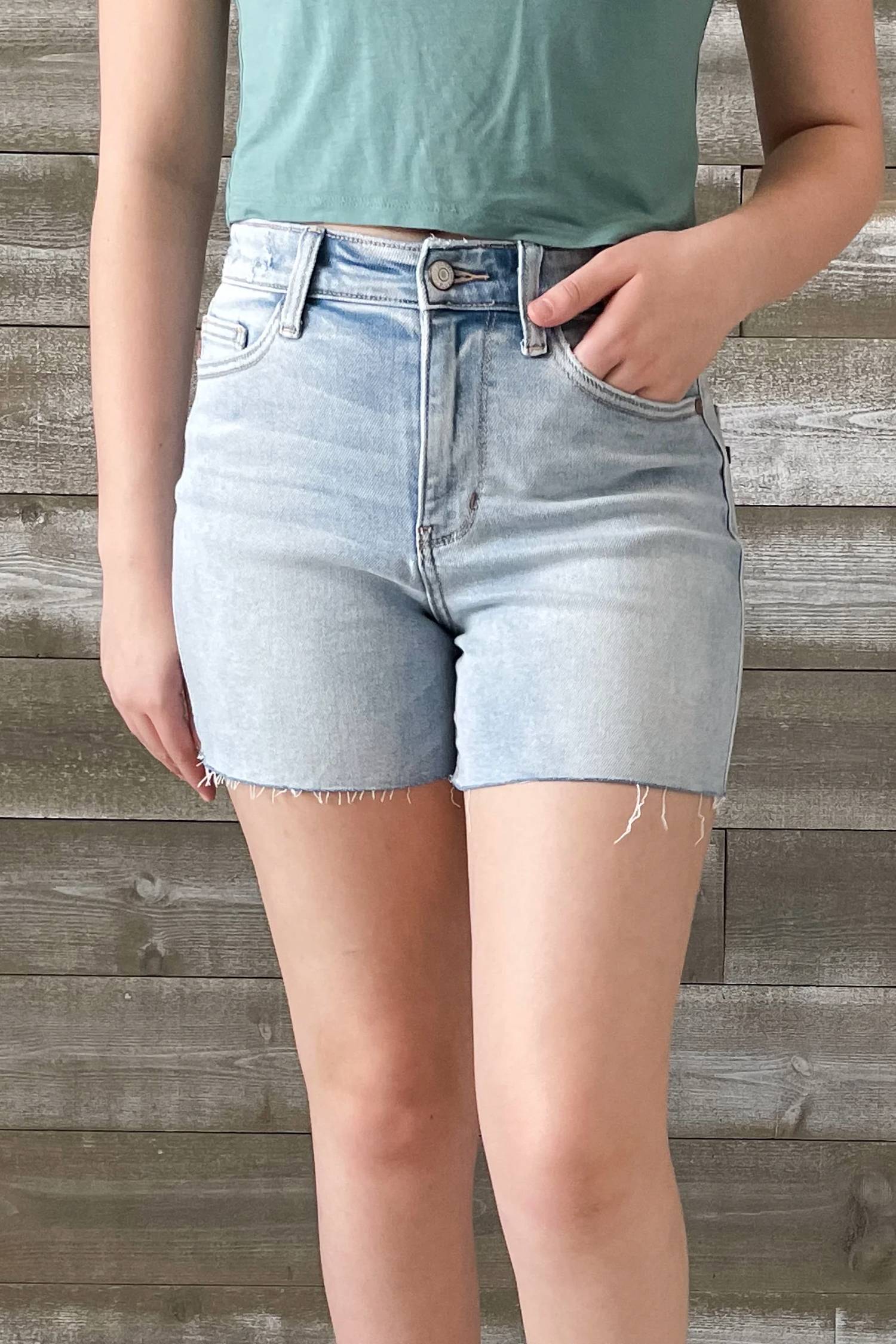 Judy Blue - High Waist Shorts With Destroy At Back