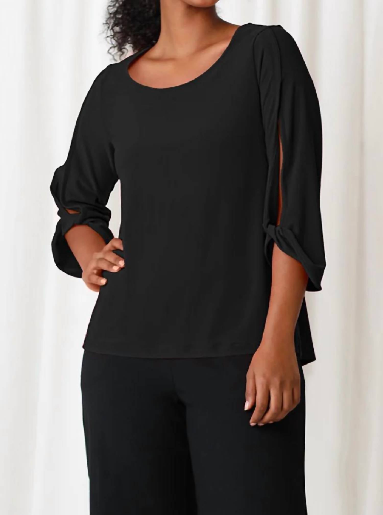 Sympli - Wide Sleeve Twist Top