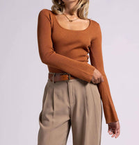 Weekend Los Angeles Amanda Long Sleeve Top in copper 1 - women's long sleeve top