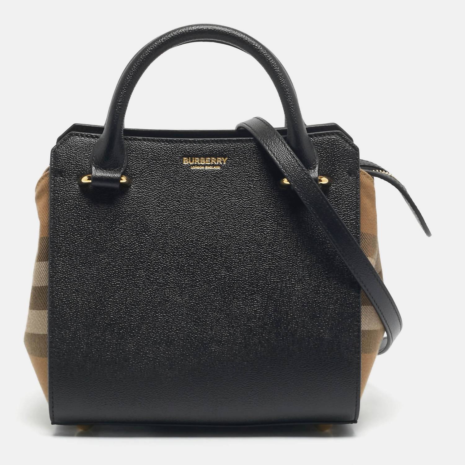Burberry - Women's Banwell Mini Leather Check Tote Bag