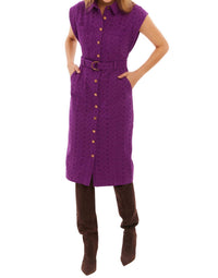ALLISON NEW YORK Avril Dress in eggplant - women's dress - detail view