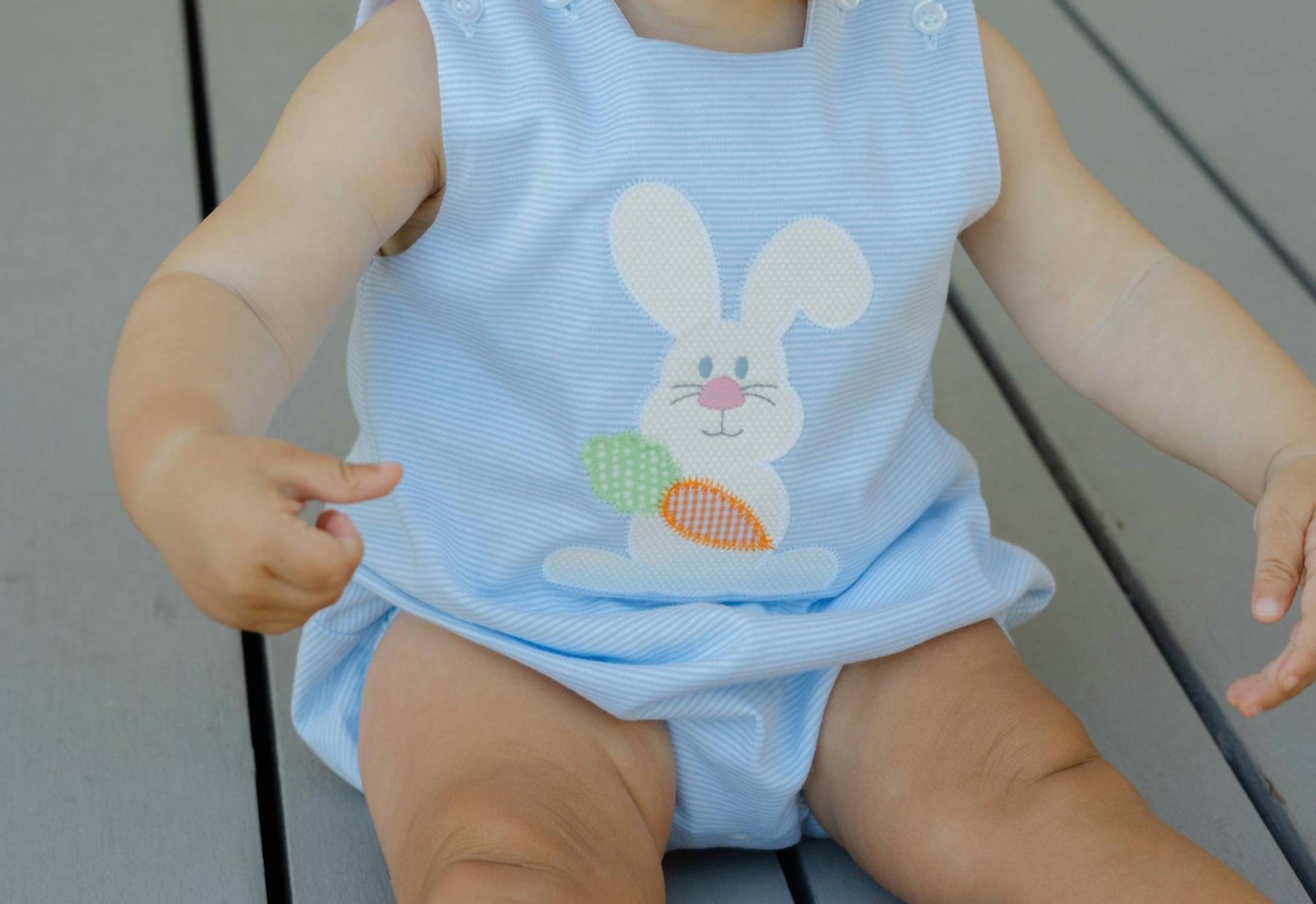 Bailey Boys Infant Kid's Little Hare-knit Bubble in light blue - kids' item - detail view