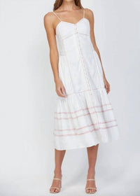 Fate - Rio Top Stitch Detail Linen Blend Dress