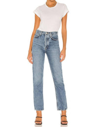 90's Pinch Waist High Rise Straight Jeans