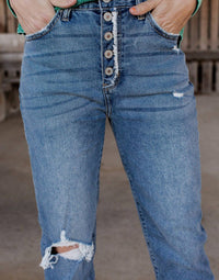 Kancan - Tera High Rise Cuffed Mom Jeans